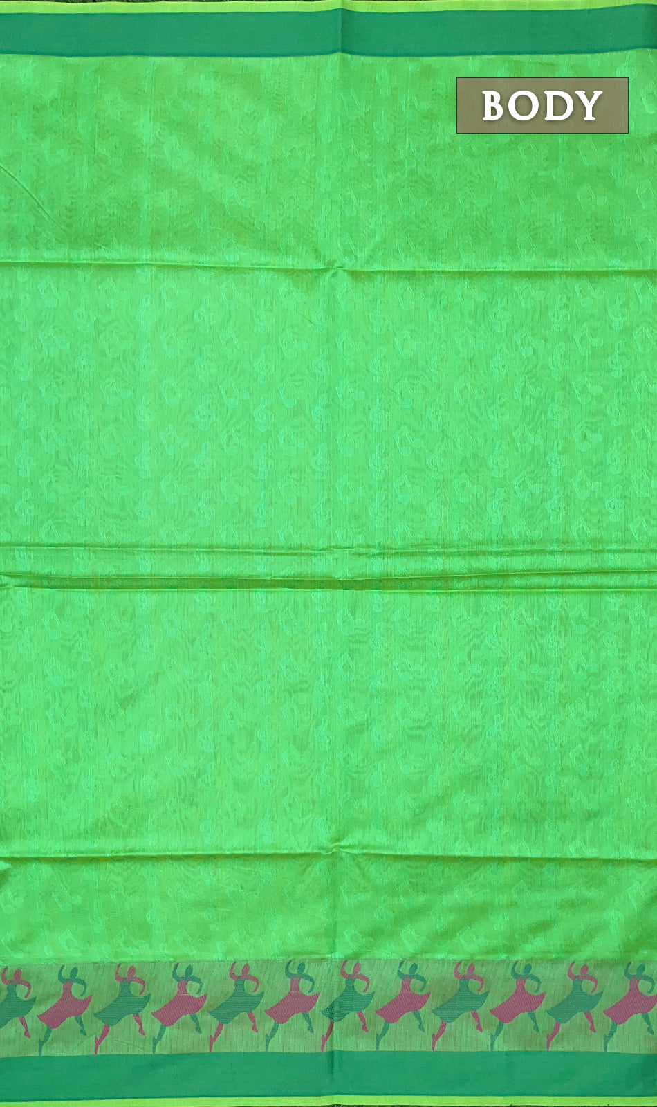 Dual green chanderi silk cotton saree