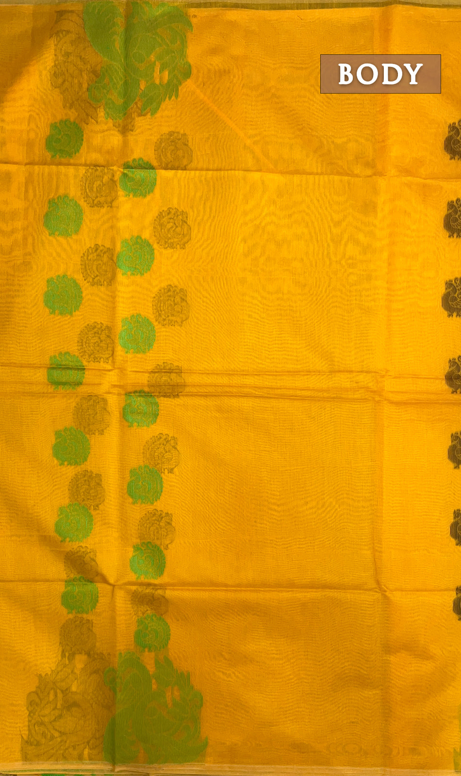 Mustard yellow chanderi silk cotton saree