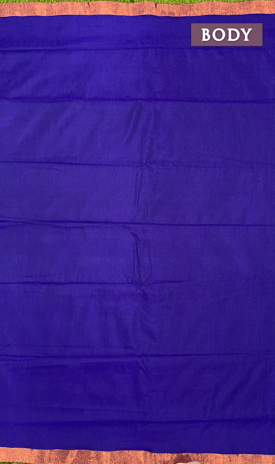 Royal blue and blue magizham semi linen silk saree