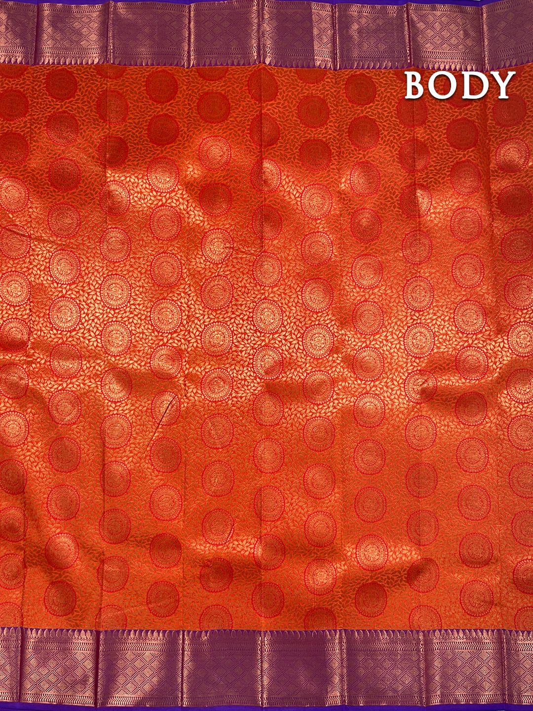 Orange kanchipuram silk saree