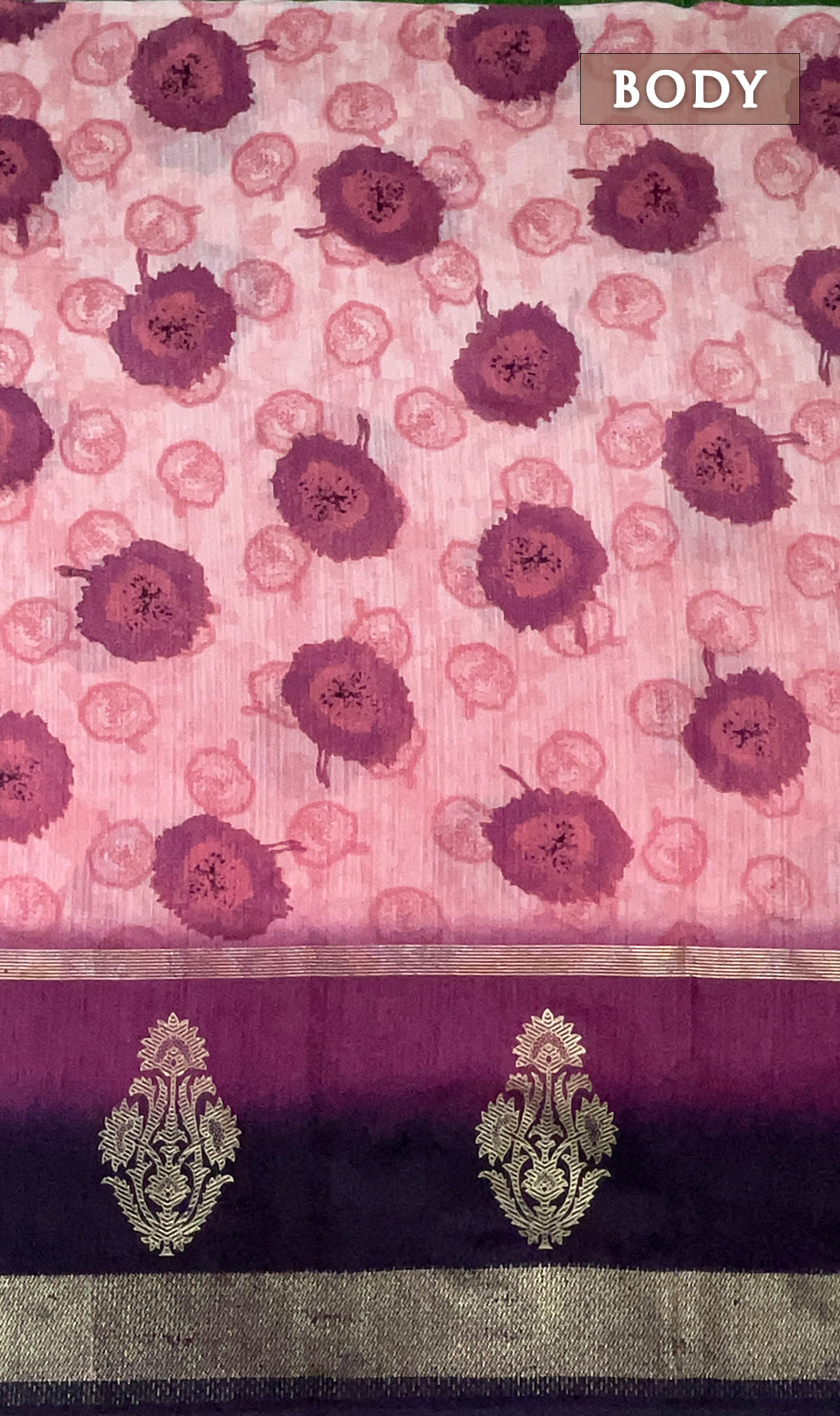 Dual shade of purple printed saree
