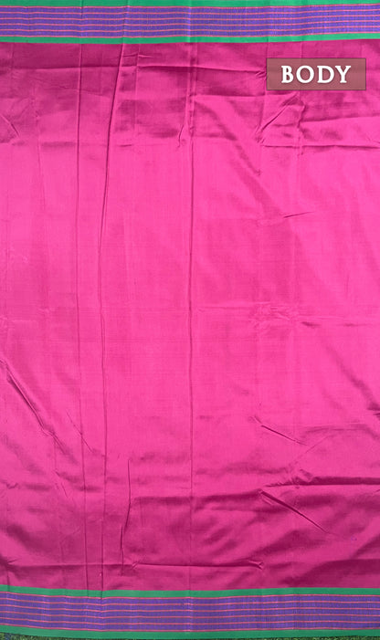Dual shade of pink and purple gujarat silk saree