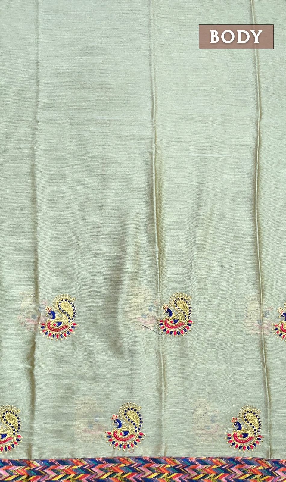 Ash embroidery saree