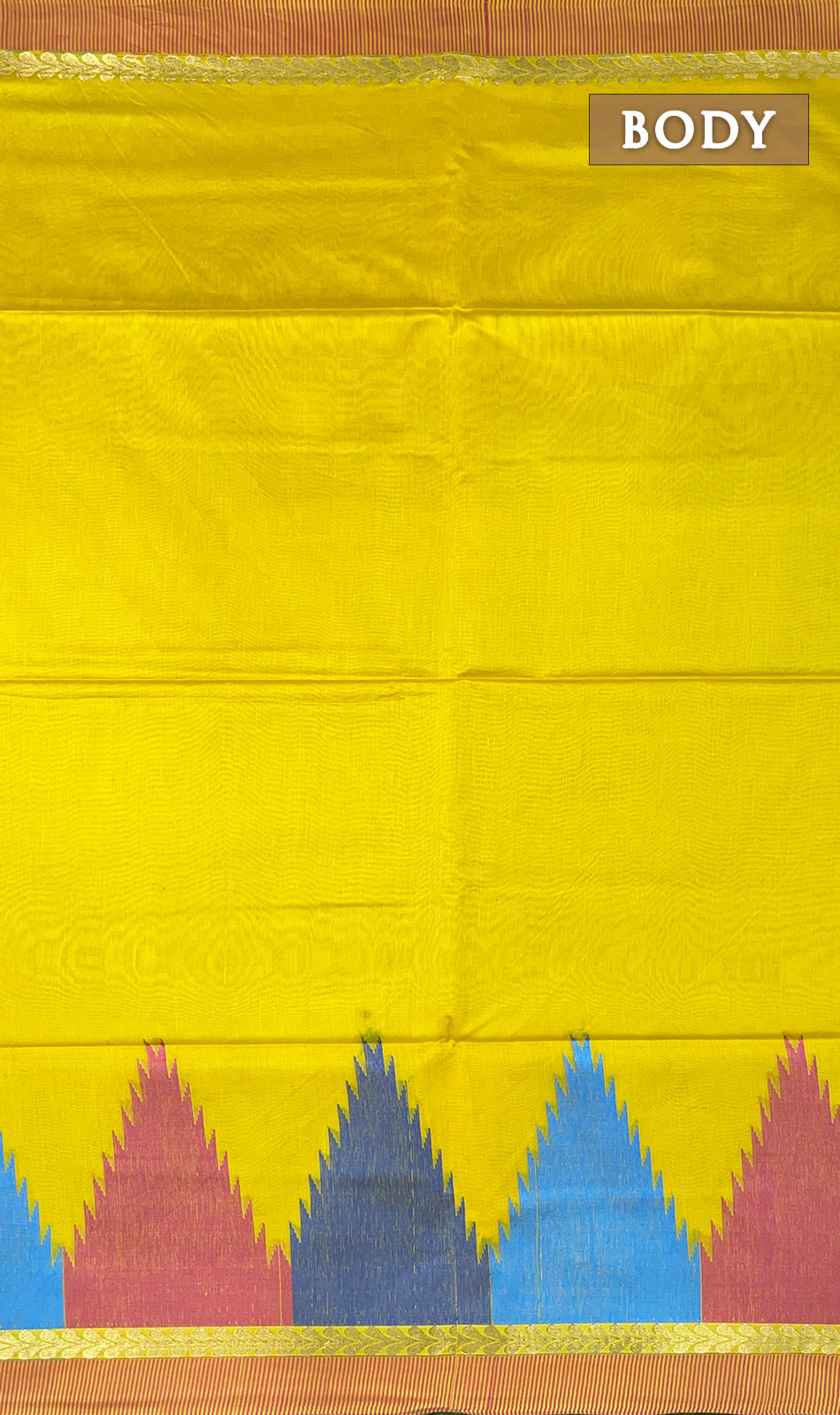 Yellow chanderi silk cotton saree
