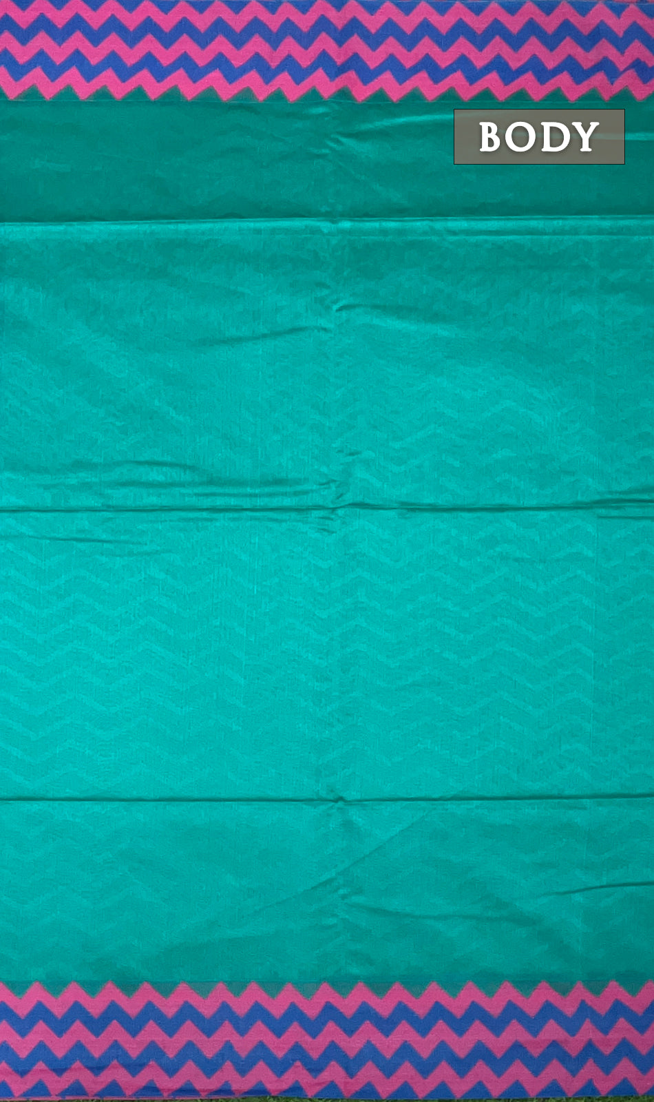 Turquoise green and violet chanderi silk cotton saree