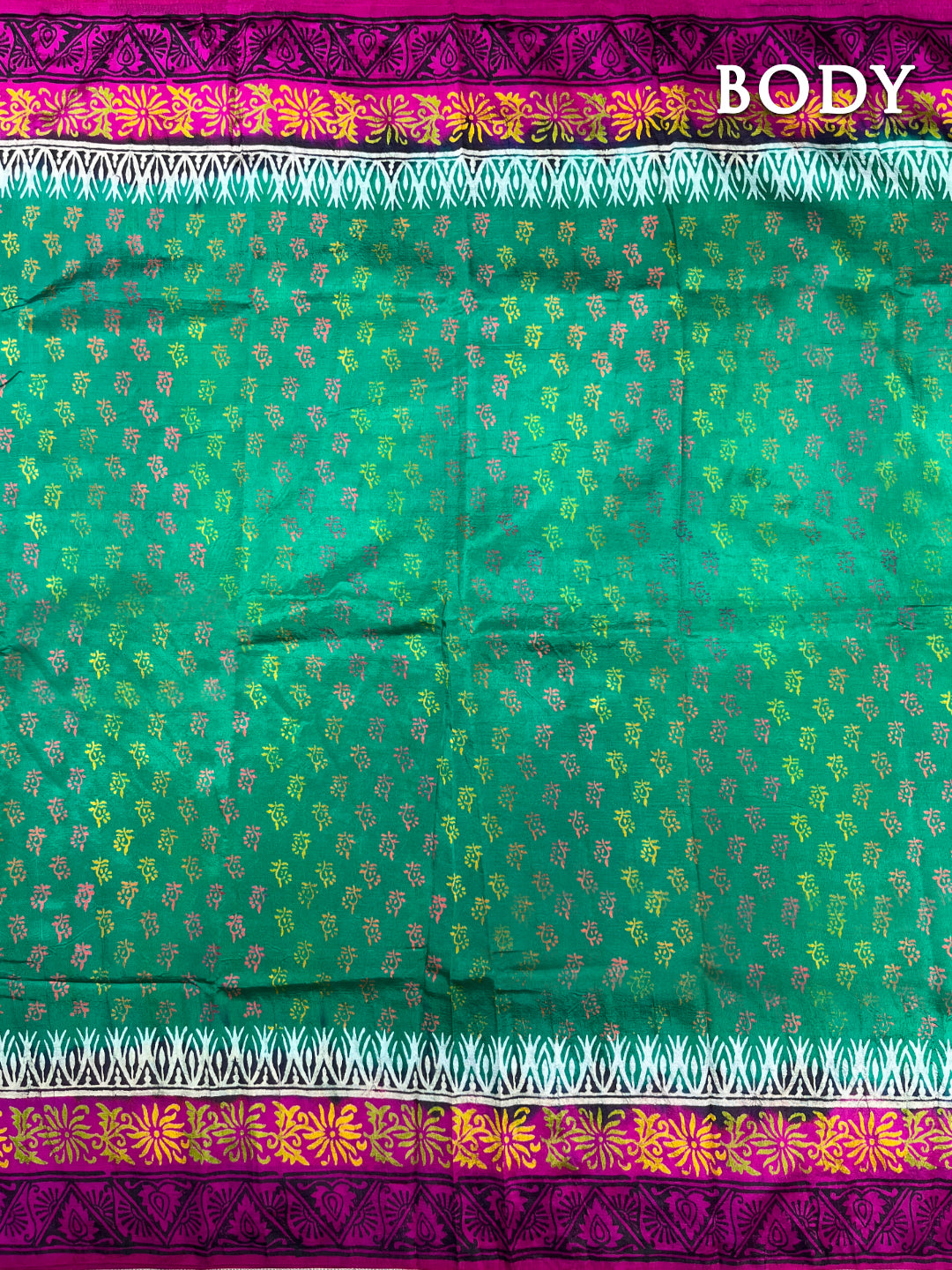 Green semi dupion silk saree