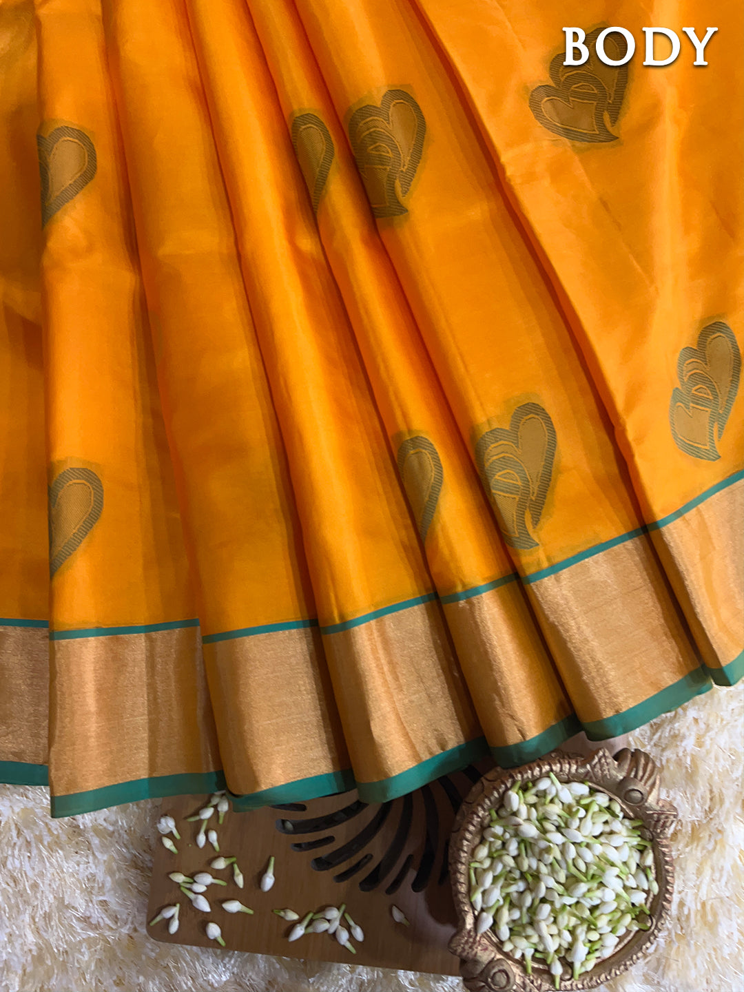 Yellow kanchipuram pure soft silk saree