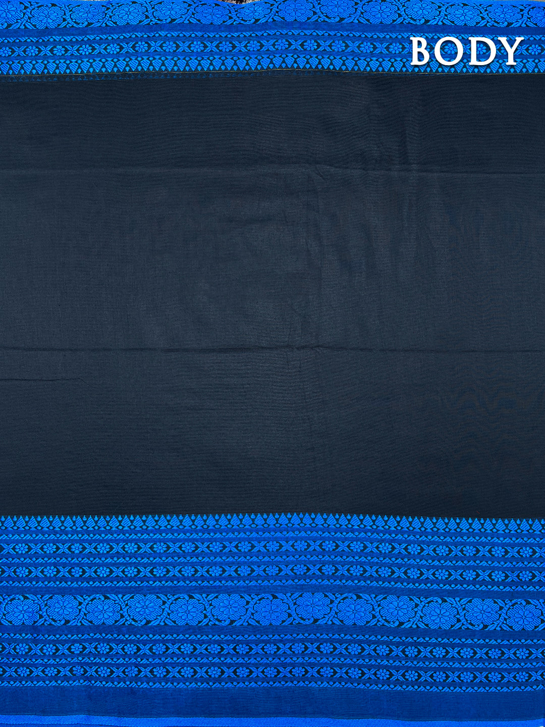 Black and blue begumpuri cotton saree