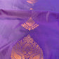 Dual color of violet and maroon kanchipuram semi soft silk saree
