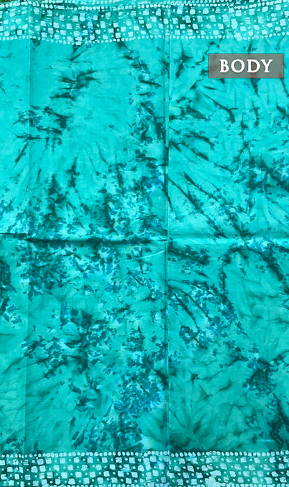 Turquoise snegham cotton saree