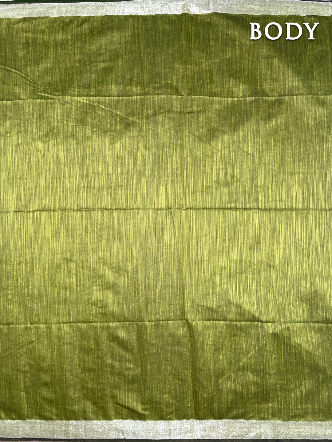 Henna green cotton linen saree