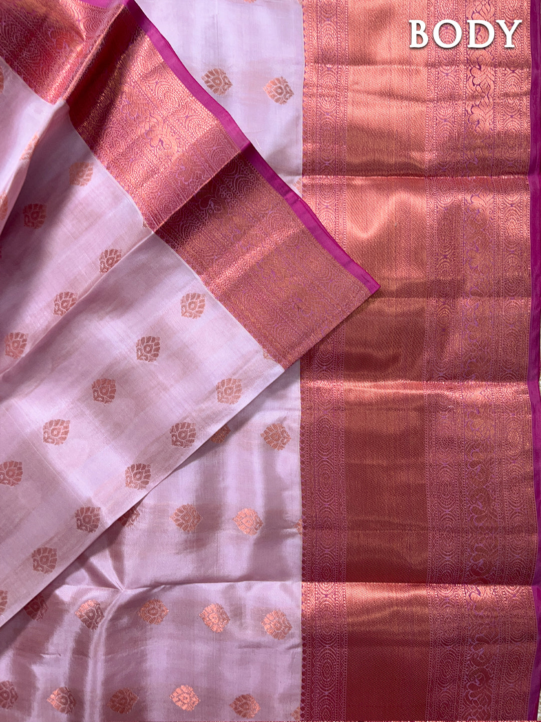 Dual color of pink kanchipuram pure silk saree