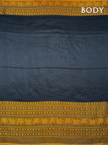 Black and yellow begumpuri cotton saree