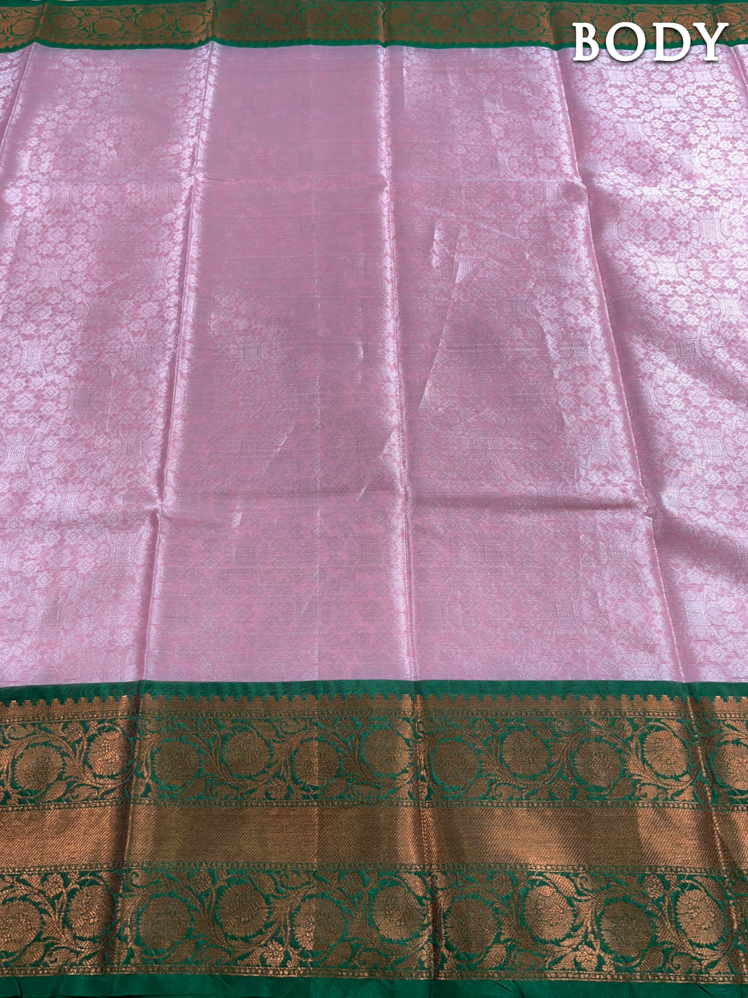 Pink banarasi kora muslin saree