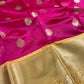 Dual color of pink banarasi organza saree