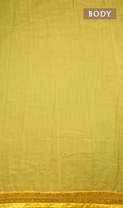 Yellow chiffon saree