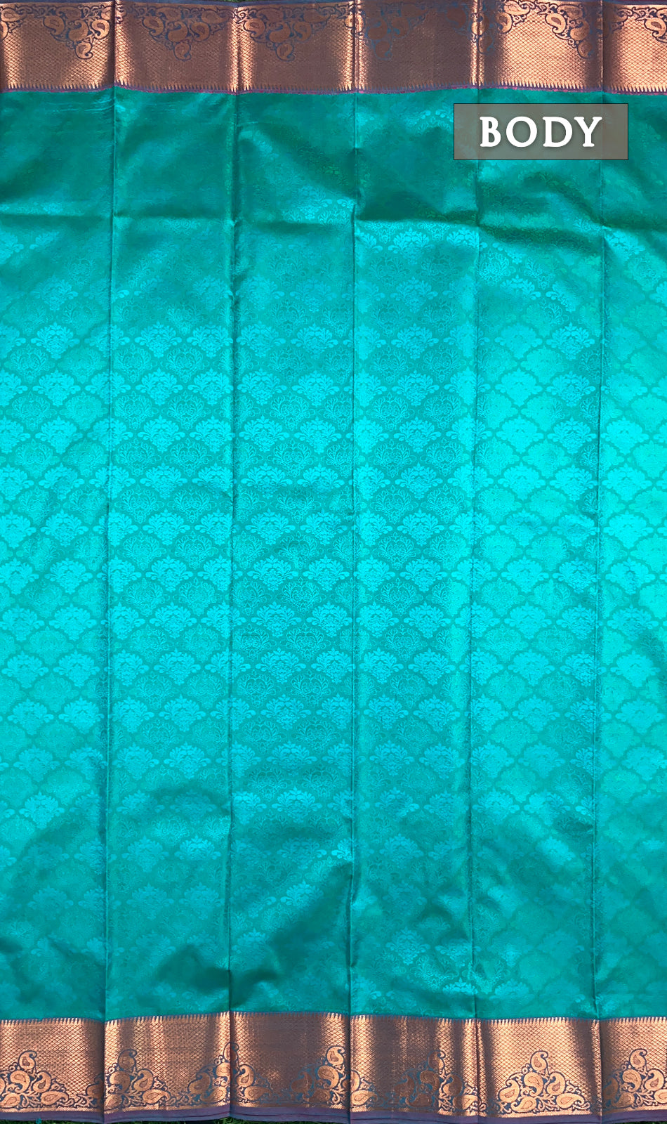 Dual shade of blue and green semi silk saree