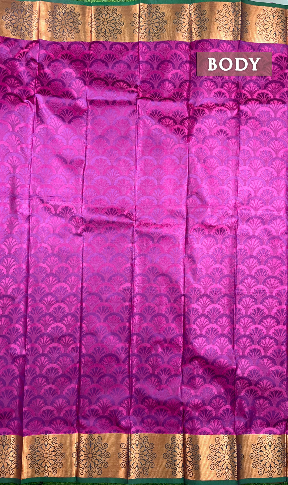 Dual shade of purple and pink semi silk saree