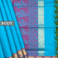 CS Blue and pink double tone pure rich cotton saree