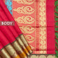 Red double tone pure rich cotton saree