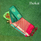 Green with Red Kanchipuram semi soft silk saree