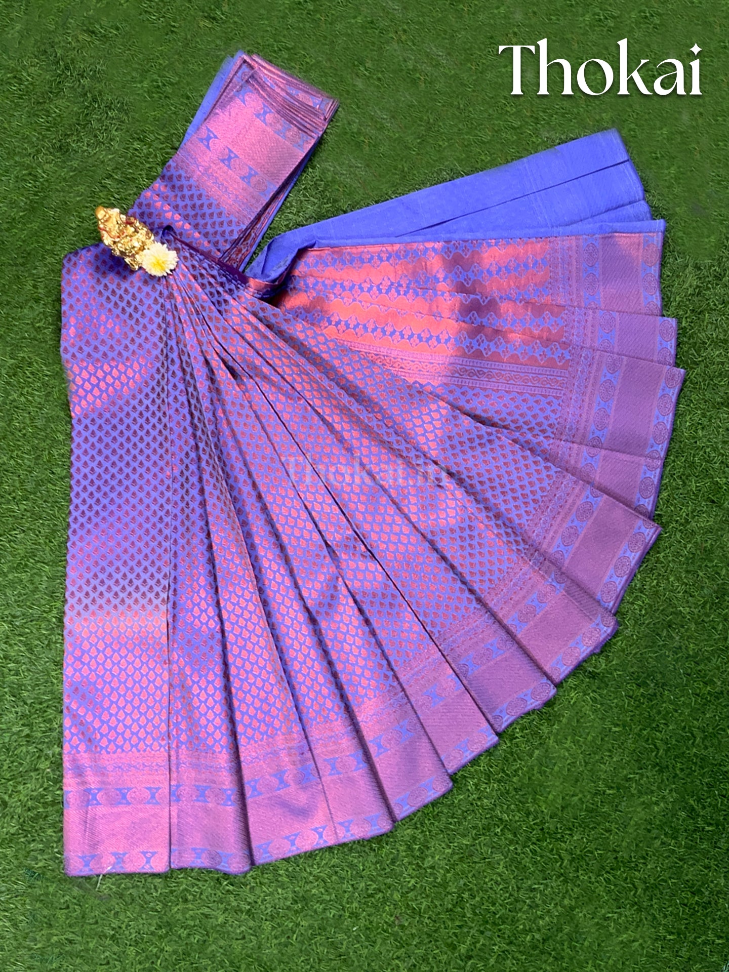 Violet kanchipuram silk saree