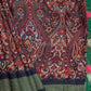 Red and brown kalamkari digital print saree