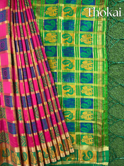 Pink banaras silk saree