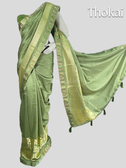 Green georgette saree