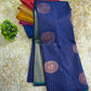 Blue kanchipuram soft silk saree
