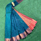 Dual shade of blue and maroon semi silk saree