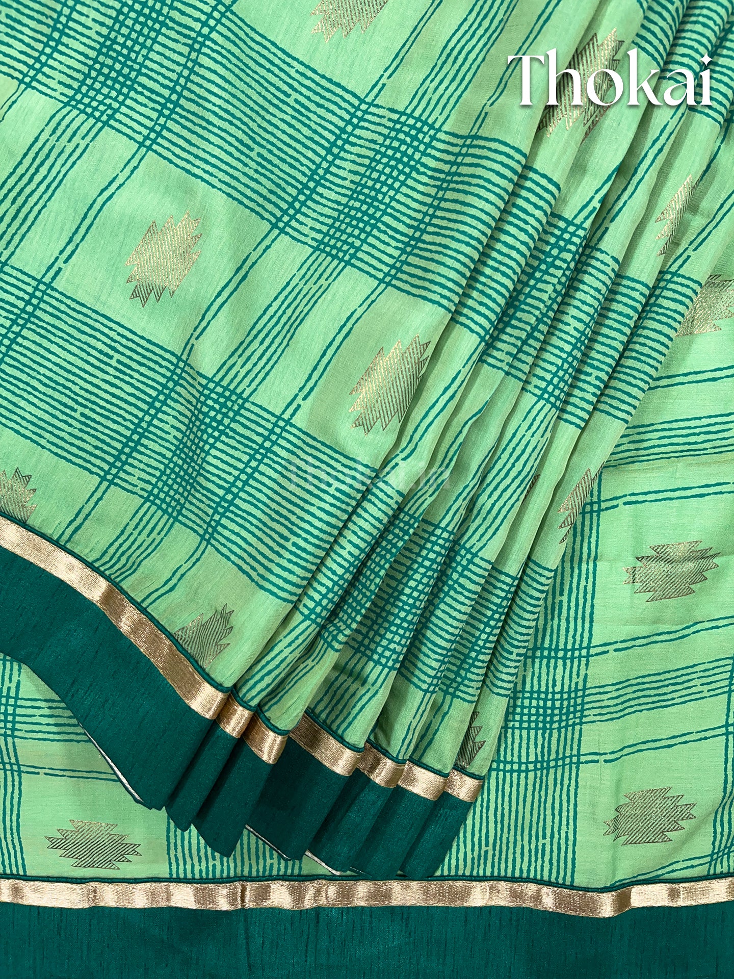 Green rich linen saree