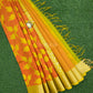 Orange and yellow chanderi silk cotton saree