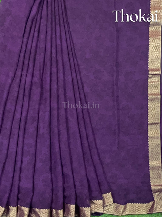 Purple georgette saree