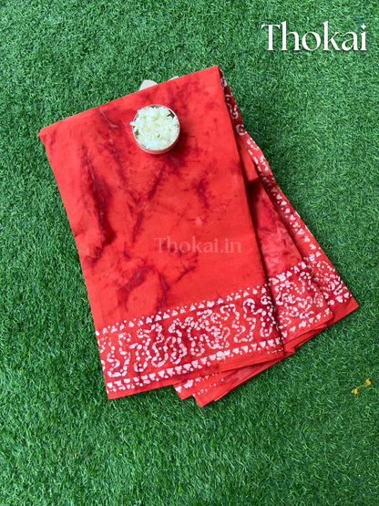 Red snegham cotton saree