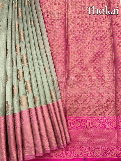 Beige banarasi chanderi cotton saree