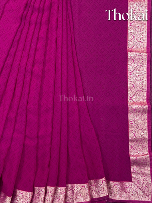 Beet red georgette saree