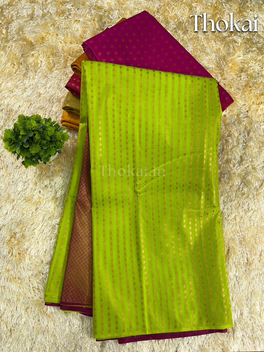 Green kanchipuram soft silk saree