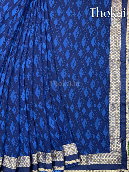 Blue georgette saree