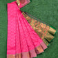 Dual shade of pink and green semi silk saree