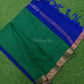 Green and royal blue magizham semi linen silk saree
