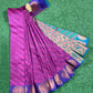 Dual shade of purple and turquoise semi silk saree
