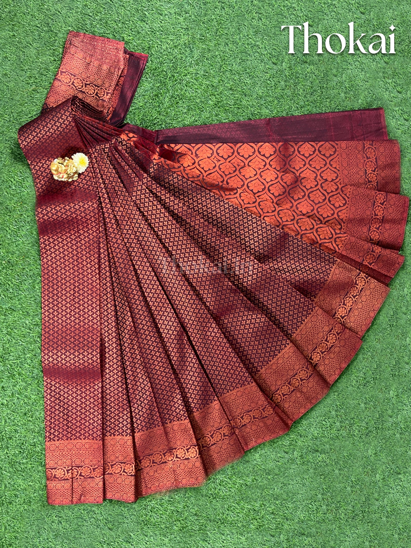 Maroon kanchipuram silk saree