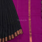 Black and pink magizham semi linen silk saree