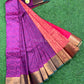 Dual shade of purple and pink semi silk saree