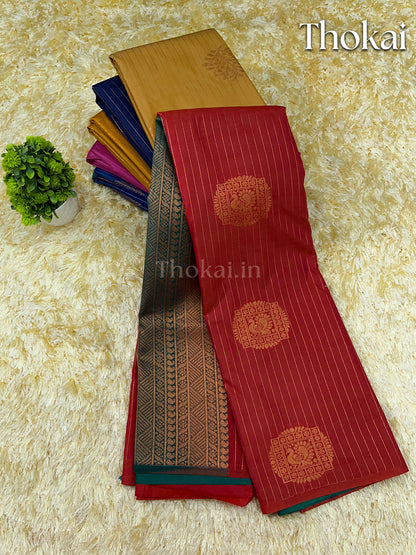 Red kanchipuram soft silk saree