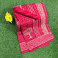 Dark pink printed cotton saree