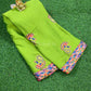 Green embroidery saree