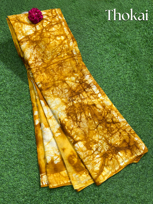 Mustard yellow narumughai cotton saree