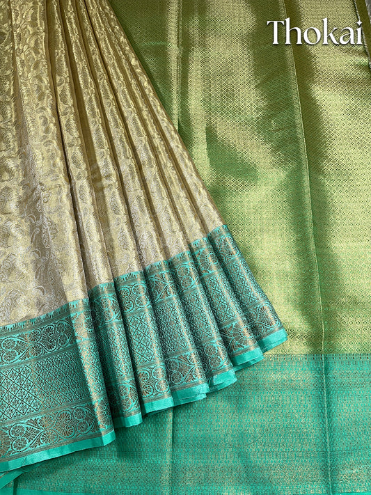 Dual color of gold banarasi tissue saree